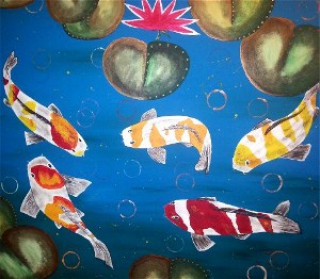Festive Koi Fish Pond